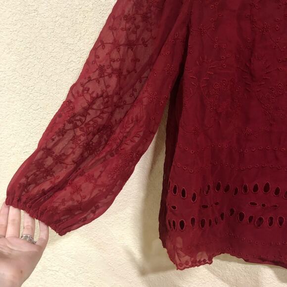 NWT NEW J. Crew lace eyelet flowy sheer blouse - Picture 4 of 10